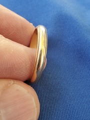 VINTAGE SOLID 14 KARAT GOLD Deco Wedding Band Size 8.25 Milgrain Ring 3.5 Grams