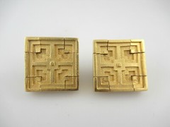 Museum of Modern Art Frank Lloyd Wright Geometric Pierced Earrings 1994