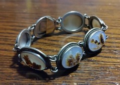 Roman ‘Days Of The Week’ Carved Shell Cameo Bracelet 800 Silver See Pics/Desc