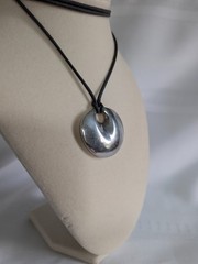 Vintage Robert Lee Morris 925 Sterling Contemporary Disc Pendant Necklace