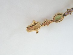 Zales 18K Gold on Sterling Silver 925 Multi Gemstone Tennis Bracelet Fits 7.5″
