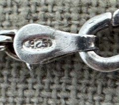 Vintage Sterling Silver 2mm Rope Chain Necklace 24” Long