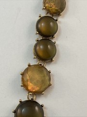 MONET Gold Tone Golden Brown Adjustable 17″-19″ Necklace READ