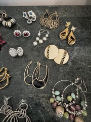 Lot of 70+ Pairs Vintage To Modern Earrings Pierced Clip-On Stud Loop