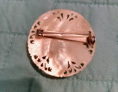 Vintage Mother Of Pearl Brooch and Earrings