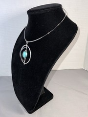 Vintage 1976 Sarah Coventry “Saturn” Choker Necklace Faux Turquoise Inset