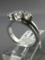 ESTATE .91CT DIAMOND 14KT WHITE GOLD 3D PAST PRESENT FUTURE TENSION RING #14161