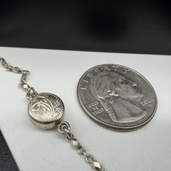 Vintage Sterling Silver Floral Engraved Station Link Chain 56″ Necklace 29.3g