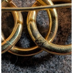 Vintage JMS 1/20 12K Gold Filled Interlocking Triple Circle Ring Brooch Pin