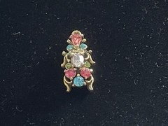 Hollycraft COPR 1950 Pastel Rhinestone Pendant Vintage Jewelry