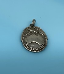 Vintage Sterling Silver US Marine Corps Australia Charm Pendant Eagle 4g