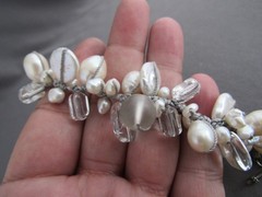 SILPADA STERLING STRUNG BAROQUE PEARL QUARTZ TOGGLE CLASP TENNIS BRACELET