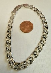 Fabulous 925 Sterling Silver Bracelet – 8.75″ – Vintage Eastern Europe #2048