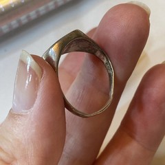 Vintage Sterling Silver And Black Onyx Modernist Stackable Ring 925