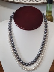 Vintage 14k White Gold Peacock Pearl & Sterling Silver Pearl Necklaces See Video