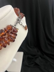 Vintage Hand-Tied Baltic Amber Beaded Two Strand Necklace, Olga Kharlan – A195