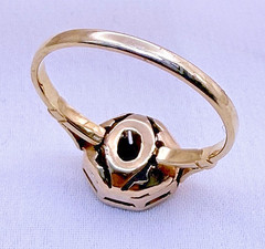Vintage 18ct Yellow Gold Sapphire Diamond Ring Art Deco Octagonal Size 8