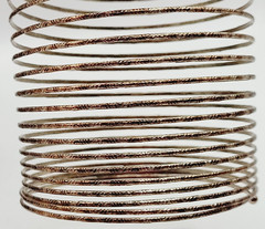 Slinky Wide Wrap Thin Wire Bangle Coppery Gold Tone Metal Vintage Bracelet