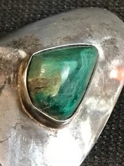 Vtg Modernist 935 Silver Eilat Stone Pin Pendant Bezalel Art Academy Jerusalem