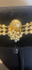Vintage Unsigned Miriam Haskell Baroque Faux Pearl 3 Strand Necklace