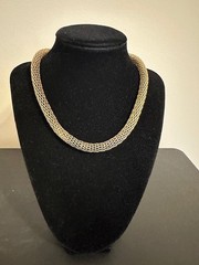 Vintage Chunky Link Mesh Chain Collar Necklace 16-18 ” Adjustable