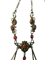 Vintage Kenny Ma San Francisco Bronze/Brass Tone Rhinestone Necklace~15.5″