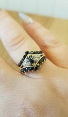 Art Deco Style Marquise Cut Lab Created Diamond 14k Yellow Gold FN Wedding Ring