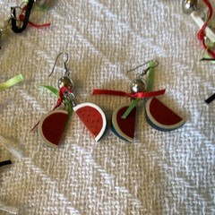 Watermelon Fruit Jewelry Set for Women – Multicolor Necklace & Dangle Earrings