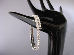 Silver metal crystal women’s bangle bracelet – Fits all wrists