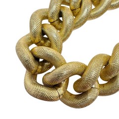 Vintage Erwin Pearl Gold Tone Necklace Large Textured Links Statement