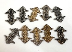 10 Pc Lot Stampings Belt Necklace Connectors Renaissance Style Jewelry Findings