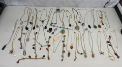 Vintage Handmade Stone Jewelry Lot. Many Necklaces and Bracelets.
