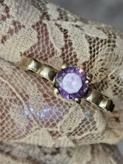 Vintage Color Changing Purple Sapphire 10K Yellow Solid Gold Ring Sz 6.25