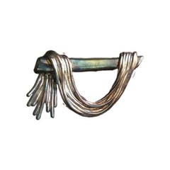 Vintage Israeli Modernist Sterling Silver Hand Brooch Pin Wire Wrapped 925 31g
