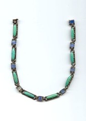 art nouveau, art deco Theodor Fahrner silver & gems necklace, 37cm/14.6 inch