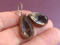 RARE Rock Crystal Silver Earrings, Vintage Very Big Rock Crystal Silver Earrings
