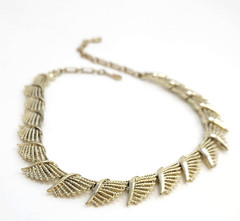 Coro Abstract Design link Gold Tone Vintage Necklace 16.75 inch 1950s 1960s