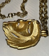 Vintage Lion Head Necklace Gold Tone Runway Brutalist Couture Statement 70s 61g