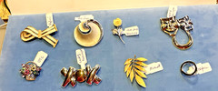 Vtg Lot 8 Pins Brooches Monet,Trifari, Van Dell (Sterling), Lady Remington, OTC