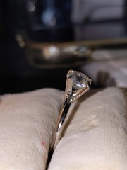Antique Uncas Mfg. Co. 2Ct. Cubic Zirconia Solitaire Silver Band Ring Size 6.5