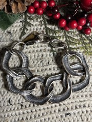 Vintage Perch Chunky Chain Bracelet 8 7/8 Inch
