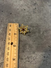 Vintage Brooch Lot of 4 Multi-Color Rhinestone Flowers and Snowflake