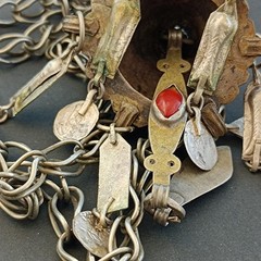 Tribal Boho Ottoman Style Ethnic Dome Lariat Necklace Vintage Tassel Statement