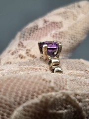 Vintage Color Changing Purple Sapphire 10K Yellow Solid Gold Ring Sz 6.25