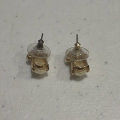 Vintage Roman Earring Faux Pearl Rhinestone Teardrop Push On Wedding Formal