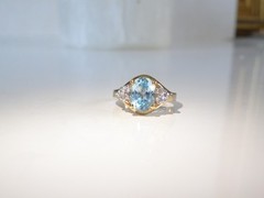 Sterling Silver 925 Natural Heated Blue Topaz Ring Size 7