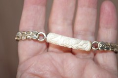 Vintage 1/20 10K GF Carved Flower Coral Stretchable Flexible Bangle Bracelet