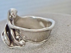 DESIGNER LuLu MODERNIST DESIGN STERLING SIVLER BAND RING SIZE 7.5 RING