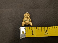 VTG Jackie Collins Panther Earrings Green Eyes Gold Tone Clip On Designs Signed