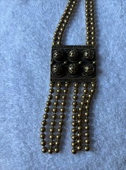 Vintage Edlee Brand Gold Tone Necklace. Statement Piece 18″ Long With Pendant.